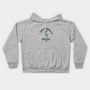 I Just Really Like Hockey Ok Kids Hoodie